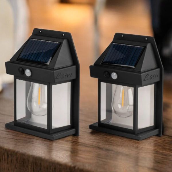 2 Adet Güneş Enerjili Bahçe Led Ampul Hareket Sensörlü Bahçe Led Su Geçirmez 3 Mod'lu Solar Led
