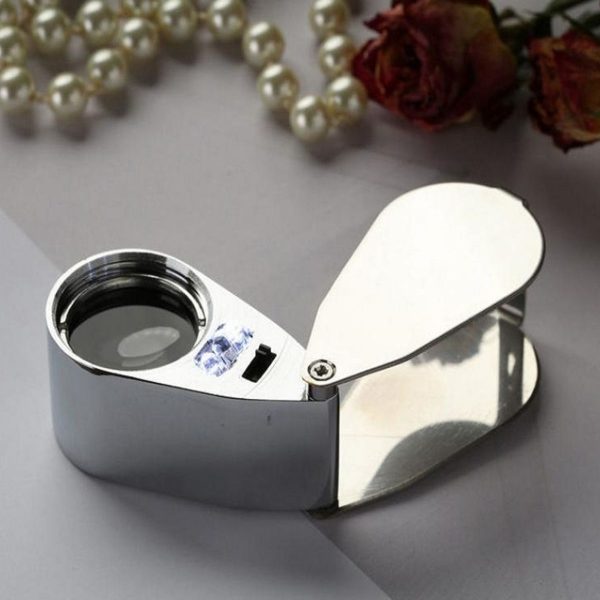 Mini lup ışıklı mini metal büyüteç lup mercek kuyumcu merceği