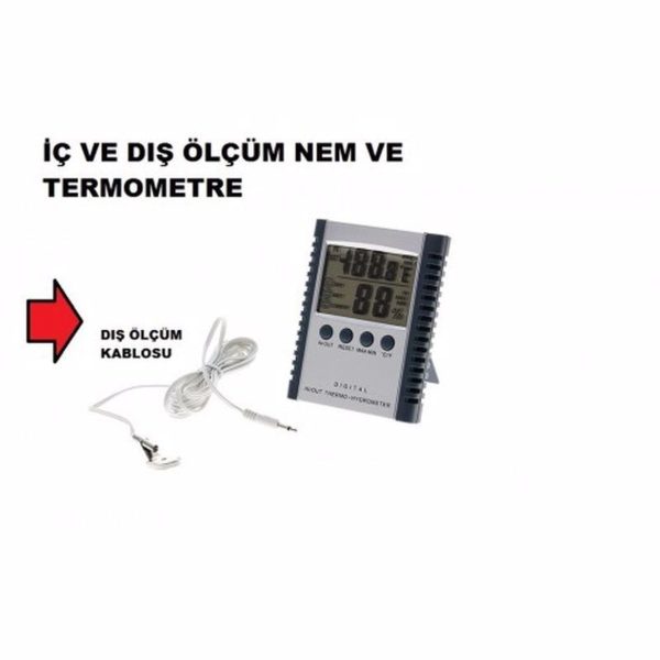 Dijital Iç Ve Dış Termometre Nem Ölçer