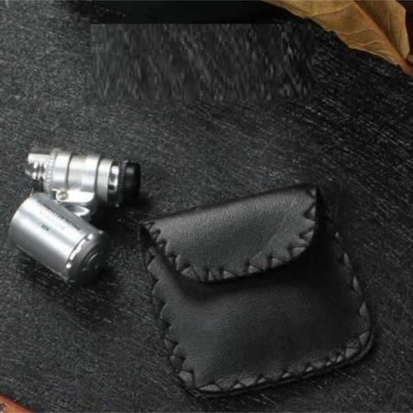 60x Mini Cep Mikroskopu Uv Ledli Cam Büyüteç Çantalı