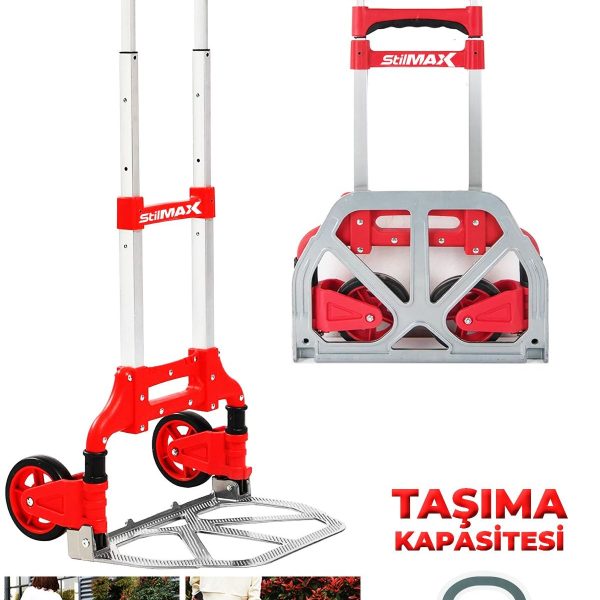 Stm80eb 80kg Kapasiteli Teleskopik, Katlanır El Arabası Koli Yük Paket Taşıma El Arabası 80kg