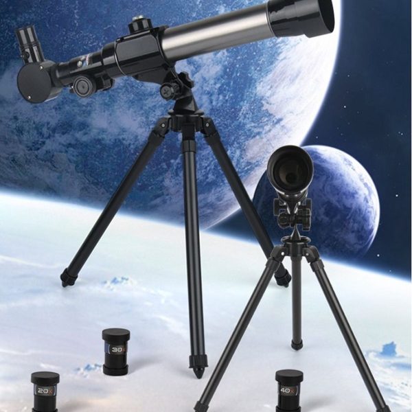 Çocuk teleskopu eğitici mikroskop seti bilimsel set eğitici oyuncaklar doğum günü hediyesi 2 li set