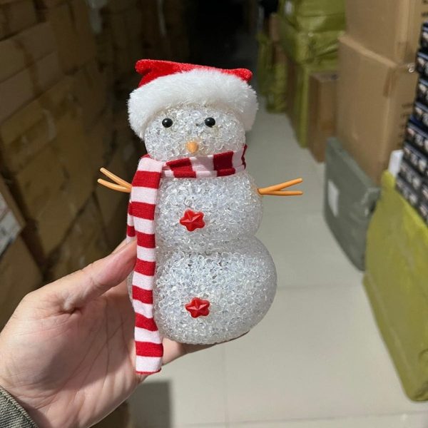 Işıklı kardan adam doğum günü hediyesi yılbaşı süsü 18cm8cm