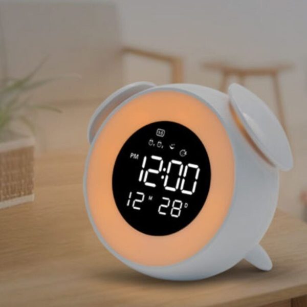 Guguklu Işıklı Dijital Masa Saati Gece Lambaslı 25 Farklı Melodili