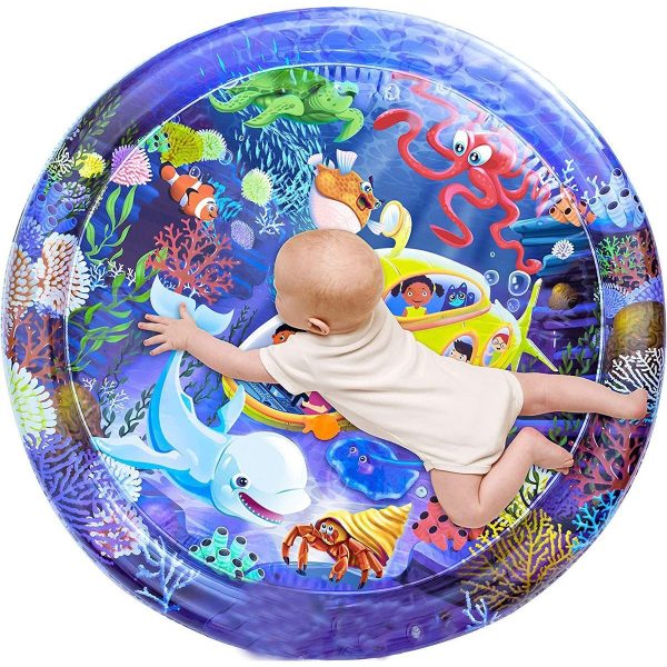 Oval Bebek Su Oyun Matı Tummy Time 60 Cm Yuvarlak Su Oyun Matı