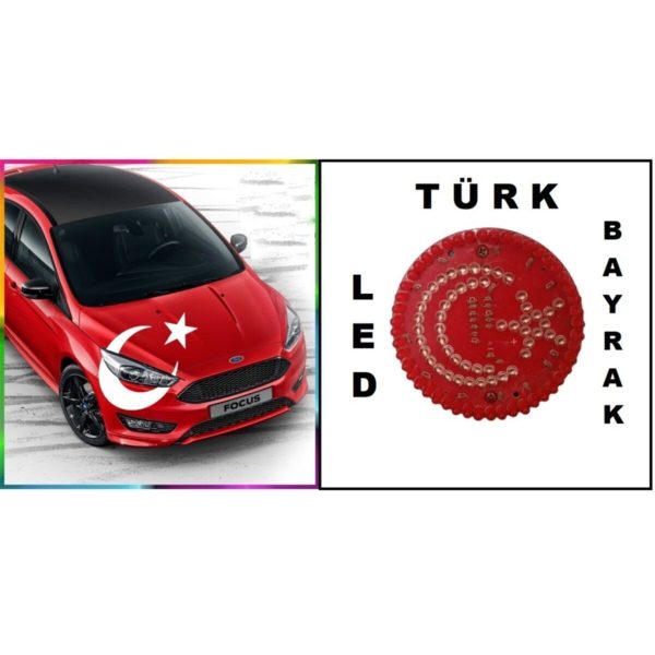 Led Işıklı Türk Bayrağı Taksi - Otomobil - Kamyon -minibüs Her Araç Için