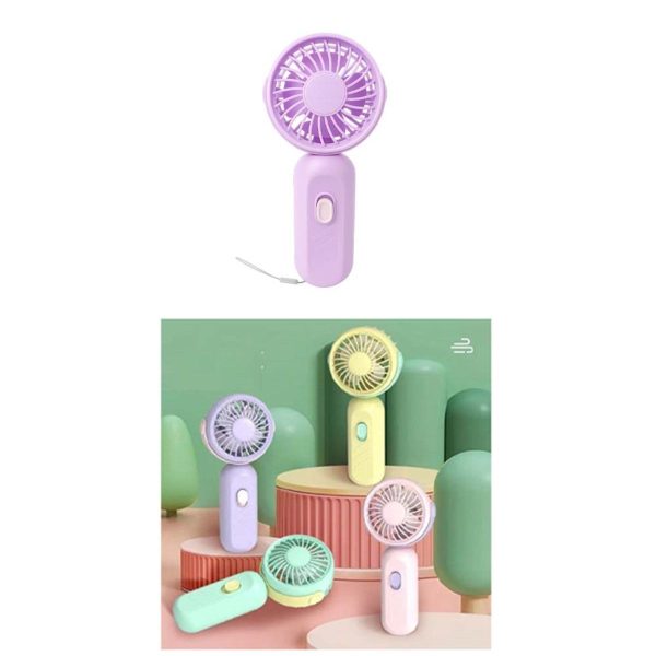 Mor Renk El Fanı El Vantilatörü Serinletici Fan (1 ADET) (EBAT: 6,5 CM X 6 CM) Piller Dahil