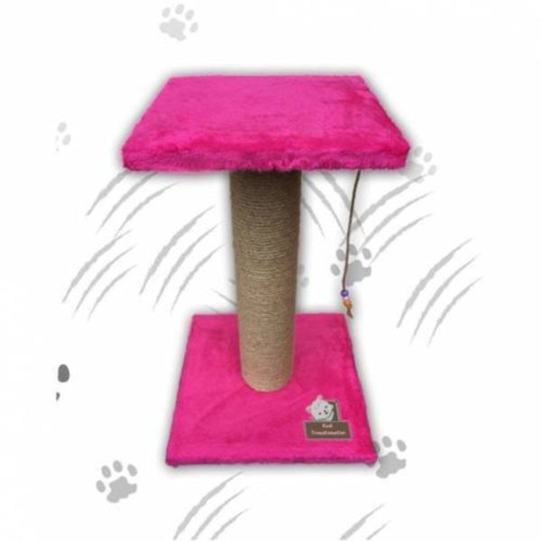 Kare Puflu Tekli Kedi Tırmalama Platformu Pembe **yüksek Kalite**