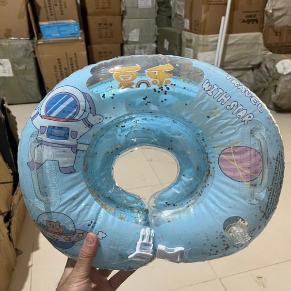 Oval kaliteli bebek boyun simidi bebek yüzme simidi mavi