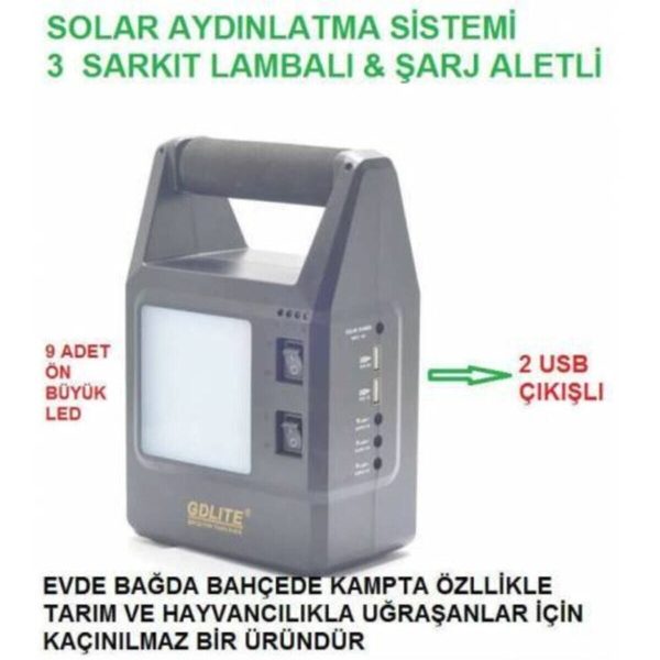Güneş Enerjili Aydınlatma Sistemi Solar Şarj Aleti