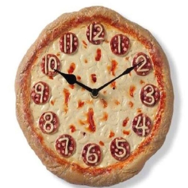 Pizza duvar saati dekoratif duvar saati hediyelik duvar saati