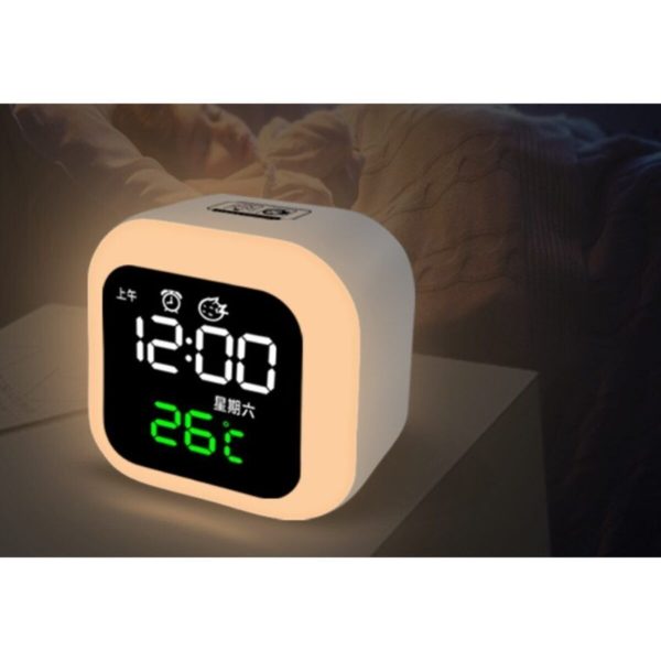 Şarjlı Gece Lambası Ve Dijital Mini Masa Saati