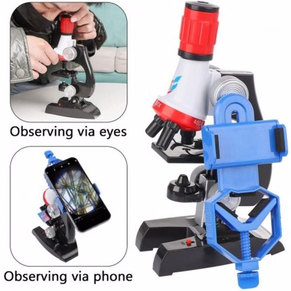 Çocuk Eğitici Mikroskop Seti 100x 400x 1200x Büyütme (telefon Klipsli)