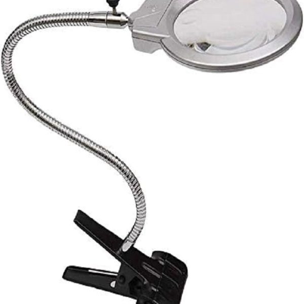 Mandallı büyüteç dikiş nakış büyüteci tamirci büyüteci led lambalı mercek 130mm