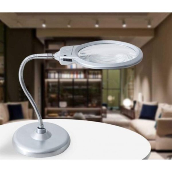 Masa Üstü Işıklı Büyüteç Çalışma Lambası Metal Tabanlı & 130mm