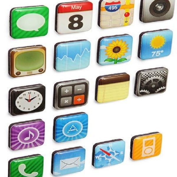 İphone ikon magnetleri iphone uygulama temalı buz dolabı süsü not tutucu mıknatıs