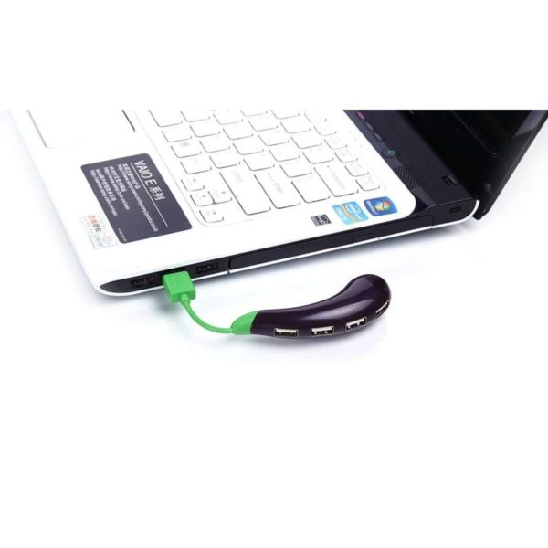 Usb Hub Yaratıcı Patlıcan Şekilli Taşınabilir 4 Bağlantı Noktalı 2.0 Veri Hub Mini Usb Hub
