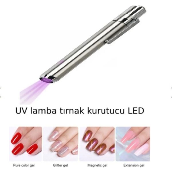 Uv Mor Işıklı El Feneri ultraviyole lamba oje kurutucu metal el feneri