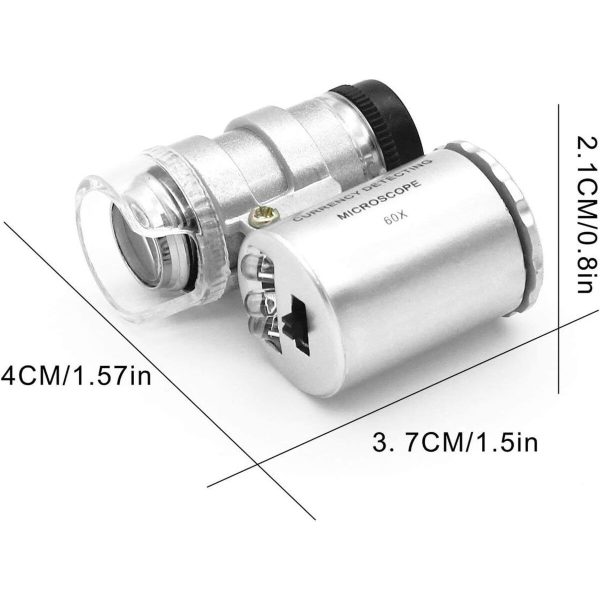 Mini mikroskop parmak şeklinde hafif ışıklı mikroskop deney mikroskopu eğitici 60x