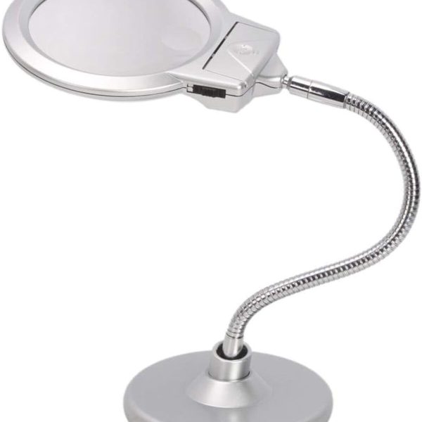 Spirelli masa üstü büyüteç çalışma büyüteci 2 ledli 130mm ışıklı büyüteç