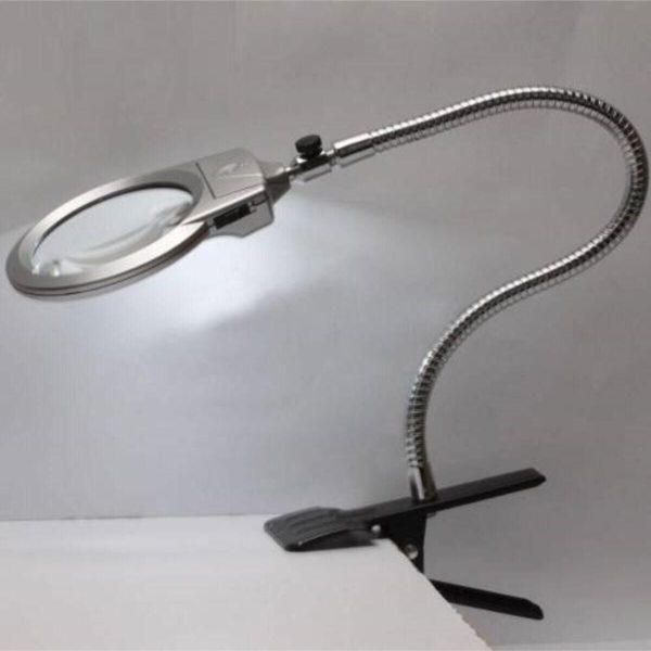 Işıklı Büyüteç Tamirci Büyüteci Çalışma Lambası Lup Mercek 130mm