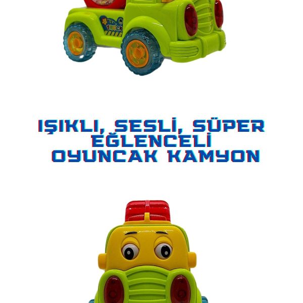 Sesli Işıklı Hareketli Oyuncak Kamyon Araba Bebek Oyuncakları Müzikli Oyuncak 360 Derece Dönen Araba