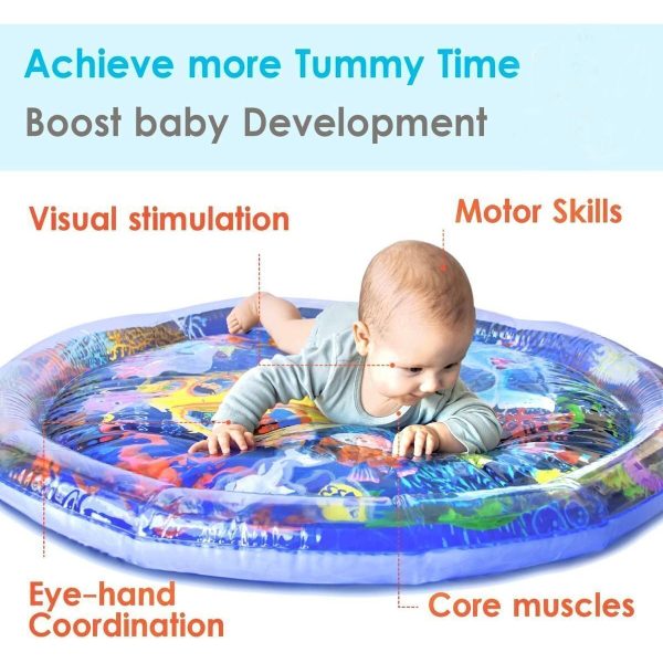 Oval Bebek Su Oyun Matı Tummy Time 110 Cm Yuvarlak Su Matı Oyuncak