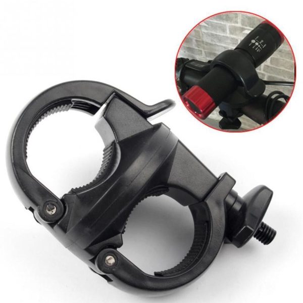 Bisiklet Motor Gidon Fener Tutucu Siyah Plastik 360° Dönebilir Kelepçe 27-30mm