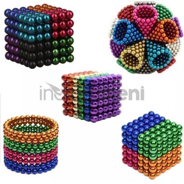 Renkli 216 Adet Mıknatıs Neocube Mıknatıs 5mm Neodyum