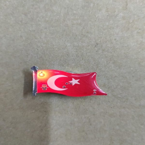 Işıklı türk bayrağı rozet 12 li