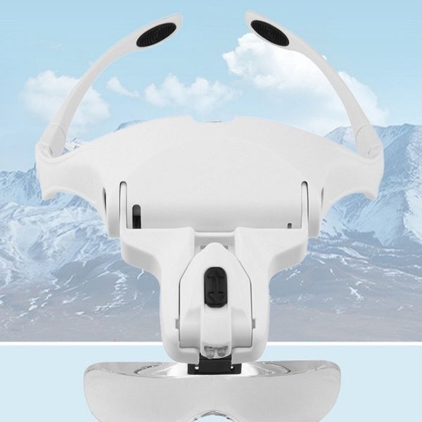 5 Lensli 2 Led Işıklı Ayarlanabilir Gözlük Tipi Büyüteç - 1.0x - 3.5x Zoom - Üstün Kalite