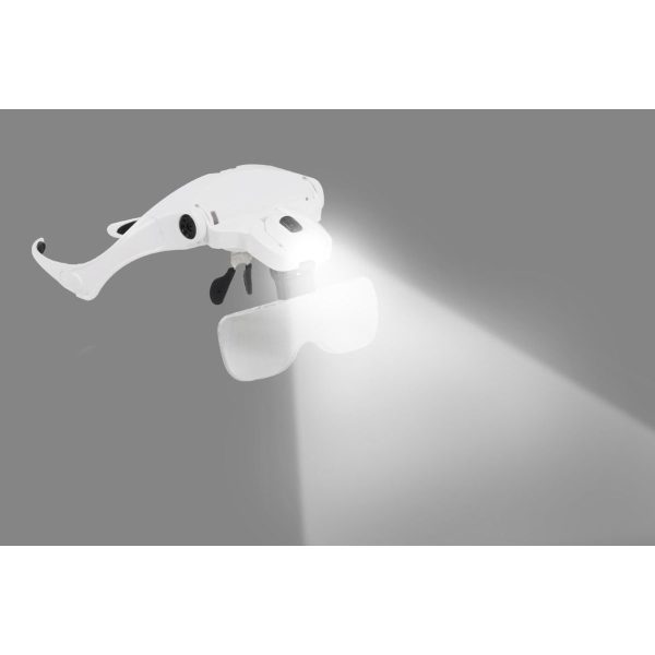 5 Lensli 2 Led Işıklı Ayarlanblr Gözlük Tipi Büyüteç-1.0x-3.5x Zoom-microblading Işıklı Loop Gözlük