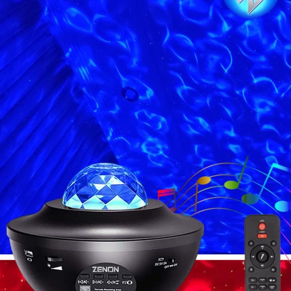 Starry Projektör Bluetooth Hoparlör+Sese Duyarlı Disko Topu+ USB Mp3 Çalar+Parti, Gece Lambası