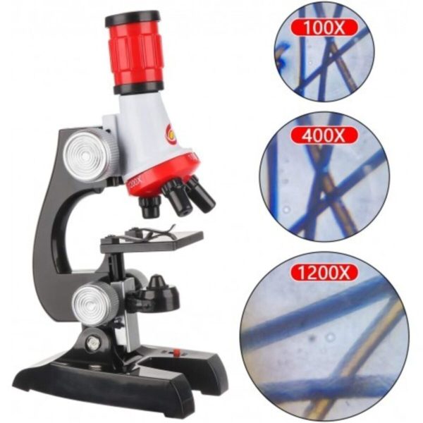Çocuk Eğitici Mikroskop Seti 100x 400x 1200x Büyütme ( Telefon Klipsli )