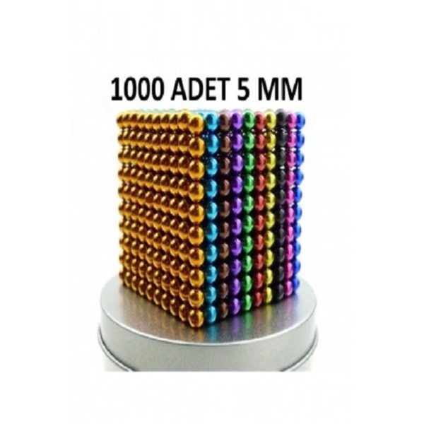 Çocuklar Için 1000 Adet Manyetik Oyuncak Bilye Neocube Mıknatıs 5mm Metal Kutuda